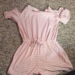 btween Pink and White Striped Kids Romper